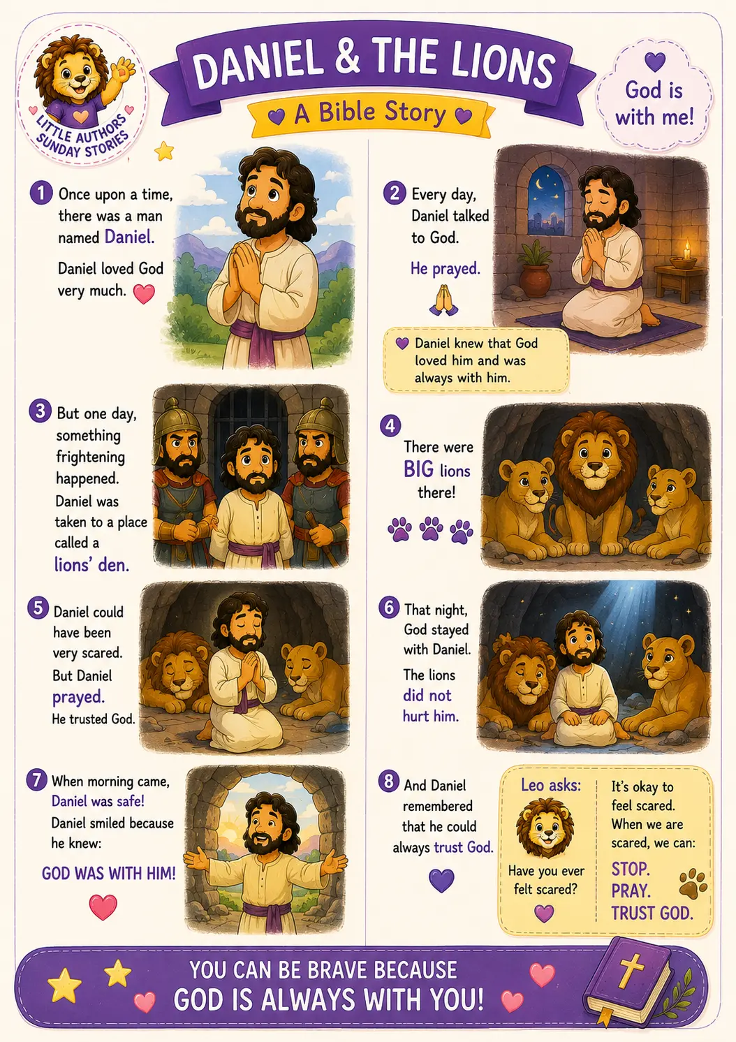Daniel & the Lions — Page 1b · The story in pictures