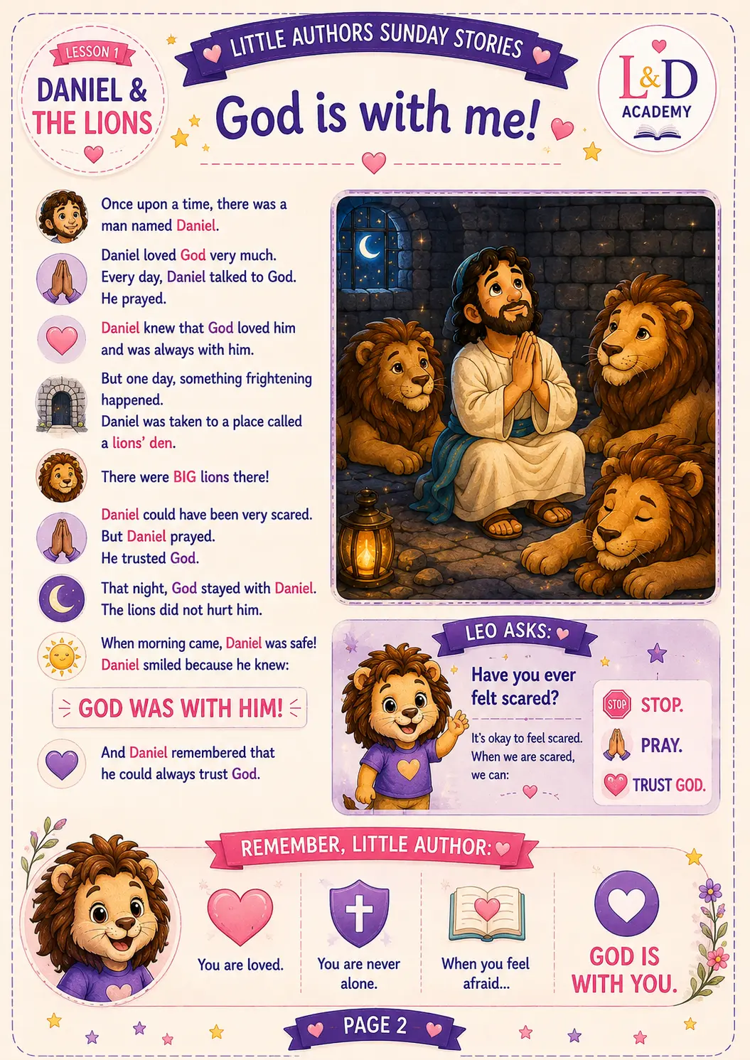 Daniel & the Lions — Page 2 · The story